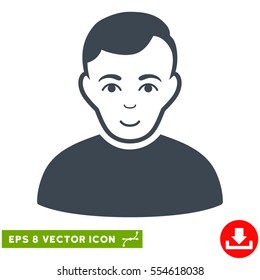 Vector User EPS vector icon. Illustration style is flat iconic smooth blue symbol on a transparent background.