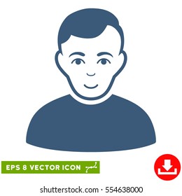 Vector User EPS vector pictograph. Illustration style is flat iconic blue symbol on a transparent background.