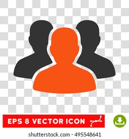 Vector User Group EPS vector pictogram. Illustration style is flat iconic bicolor orange and gray symbol on a transparent background.