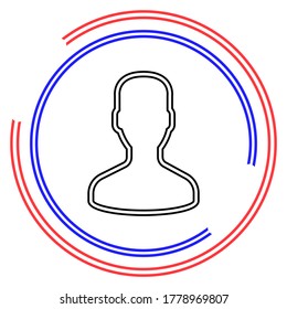 icono de usuario vector, silueta avatar, símbolo social - signo de miembro. Pictograma de línea delgada - trazo editable de contorno
