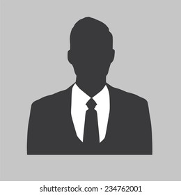 Vector user icon of man in business suit