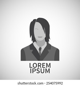 Vector user icon of man in business suit 