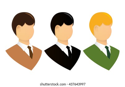 Vector user icon of man in business suit