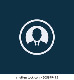 Vector user icon of man in business suit
