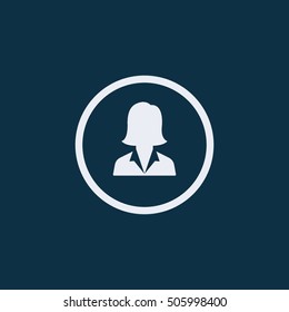 Vector user icon of woman in business suit