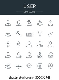 vector user icons line style