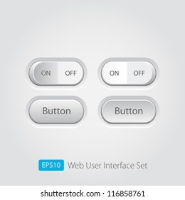 Vector User Interface Collection. On Off Buttons