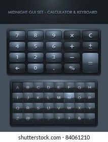 Vector User Interface Elements - Calculator and Keyboard