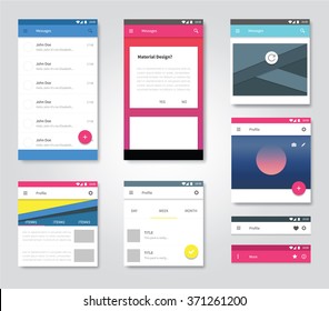 Vector User Interface Graphic For Applications Developer / Material Design Set