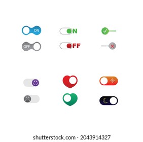 Vector User Interface Set including switches in different design variations. Trending Vector design UX