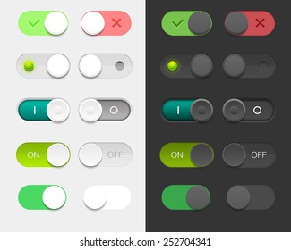 Vector User Interface Set including switches in different design variations