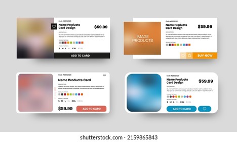 Vector user interface set of product, description, size, color, price, black, yellow, blue, red add to cart button. Product card design template in the online store, search bar, filter, price list