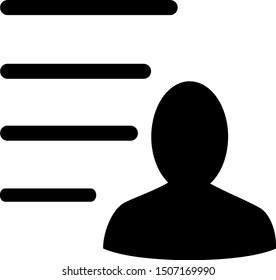 Vector user list flat icon. Vector pictogram style is a flat symbol user list icon on a white background.