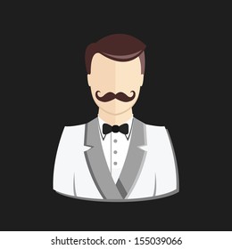 Vector User Profile Avatar Mustache Man Icon