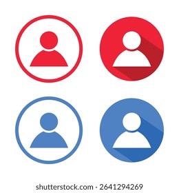 Vector User Profile In Circle Icon Set