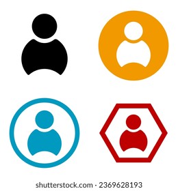 vector of user profile icons and symbols