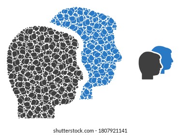 Vector user profiles mosaic is made of random recursive user profiles items. Recursive combination of user profiles.