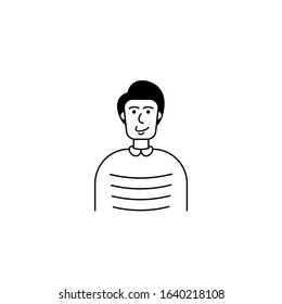 Vector users avatars and profile picture. Simple line minimalistic icons for website, application or presentation, Hand Drawn flat style, Character illustration.