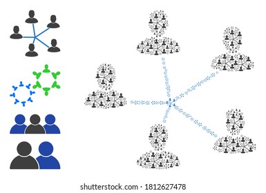 Vector users connection mosaic is designed with scattered self users connection icons. Recursion mosaic from users connection. Some other icons are present in this vector.