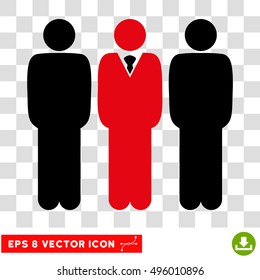 Vector Users EPS vector pictogram. Illustration style is flat iconic bicolor intensive red and black symbol on a transparent background.