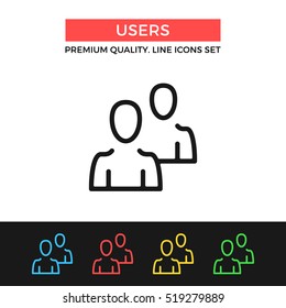 Vector users icon. Switch between multiple accounts. Premium quality graphic design. Signs, outline symbols collection, simple thin line icons set for website, web design, mobile app, infographics