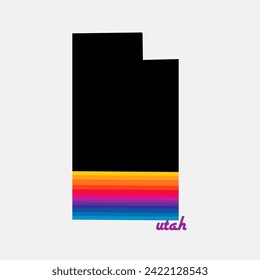 vector of utah art design in 80s color perfect for print, etc