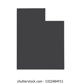 Vector Utah Map silhouette. Isolated vector Illustration. Black on White background.