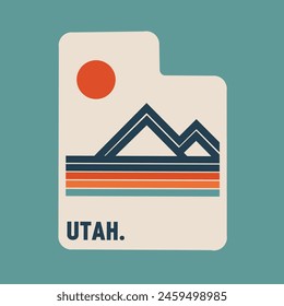 vector of utah mountain sticker perfect for print, apparel, etc