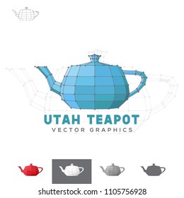 Vector Utah Teapot 3d Polygons Vertexes Geometric Logo Icon Brand Symbol Shape Corporate Identity Professional Business Company Modern Tech