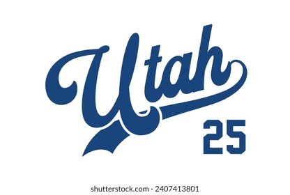 Vector Utah text typography design for tshirt hoodie baseball cap jacket and other uses vector