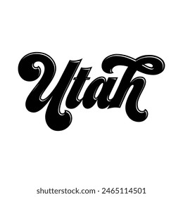 Vector Utah text typography design for tshirt hoodie baseball cap jacket and other uses vector	