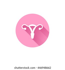 Vector uterus outline healthcare gynecology icon design