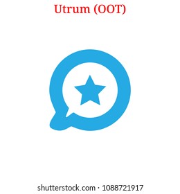 Vector Utrum (OOT) digital cryptocurrency logo. Utrum (OOT) icon. Vector illustration isolated on white background.