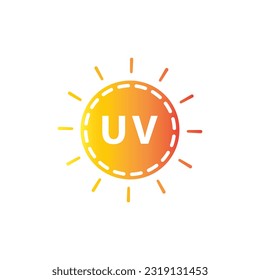 Vector uv protection icon solar ultravioleton uv logo on white background illustration premium design vector eps10