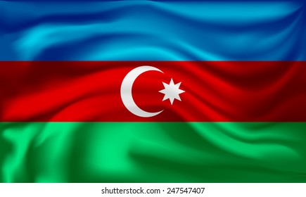 Vector Uzbekistan flag, three dimensional render, satin texture