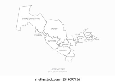 vector of uzbekistan map. central asia country map.