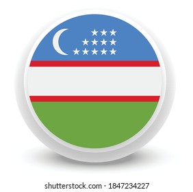 Vector - uzbekistn Flag Button Icon
