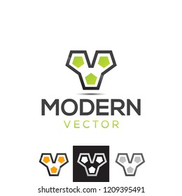 Vector V Joint Cells Brand Logo Icon