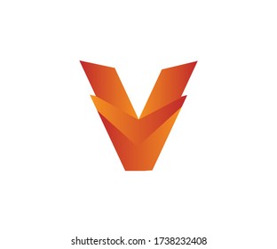 Plantilla de logotipo de lava de letras Vector V