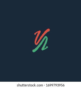 vector v letter logo red creative design template