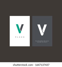  Vector V Logo in two color variations. Beautiful Logotype design for luxury company branding. Elegant identity design