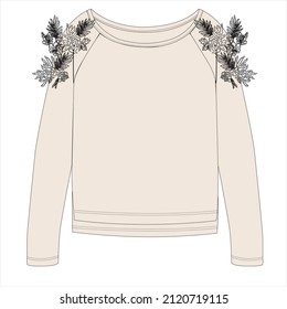 Vector V neck asymmetric blouse fashion CAD, woman wrap long top with button details technical drawing, template, sketch, flat. Jersey or woven fabric tunic with front, back view, white color