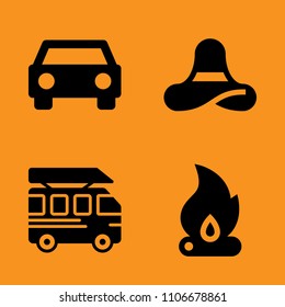 vector, vacation, burn and modern icons set. Vector illustration for web and design