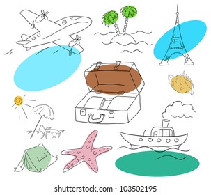 Vector vacation collection on a white background