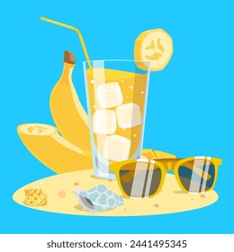 vector, vacation, summer, illustration, EPS10 banana juice, summer vacation