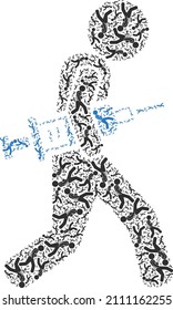 Vector vaccine courier icon collage. Vaccine courier collage is formed of random recursive vaccine courier parts. Recursive composition from vaccine courier icon.
