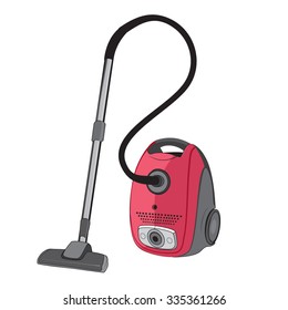 Vector vacuum cleaner on a white background