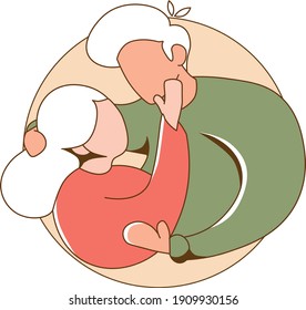 Vector valentine about couple hug