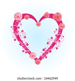 Vector valentine (area of heart are transparent - over any background)