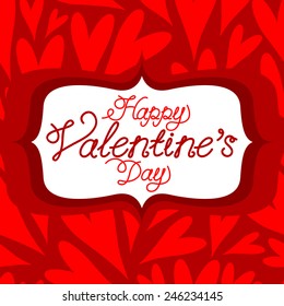 Vector Valentine background with Happy Valentine's Day lettering